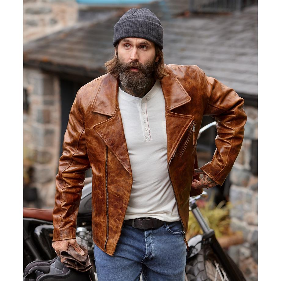 Joe Browns Lederjacke im Bikerstil mit Reissverschluss  