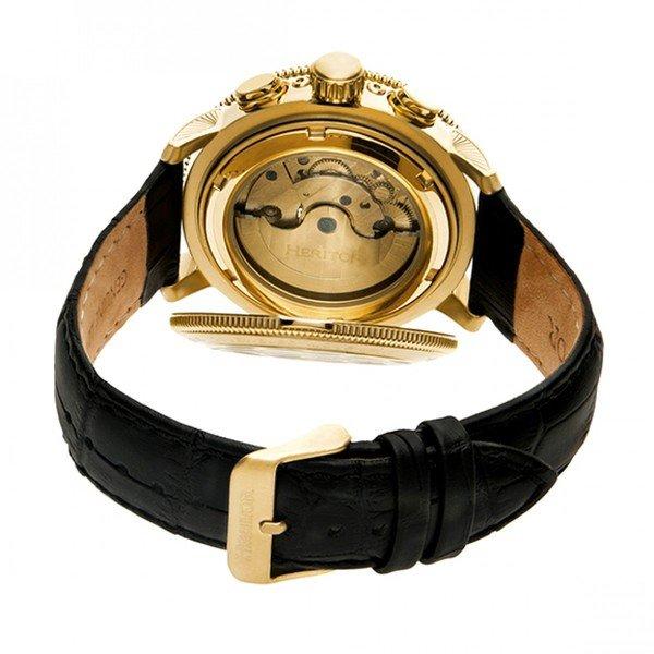 Heritor Automatic  Heritor Automatic Aura Montre semi-squelette en cuir pour hommes 