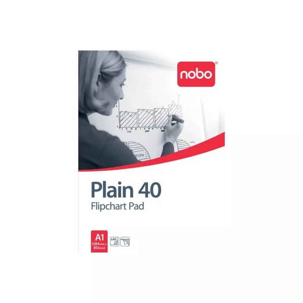 Nobo Flipchart Pad Plain 580x810mm 40 Sheets