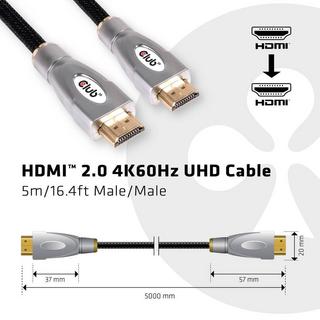 Club3D  Club 3D Premium High Speed HDMI 2 UHD 4K 60Hz Kabel 5 meter 