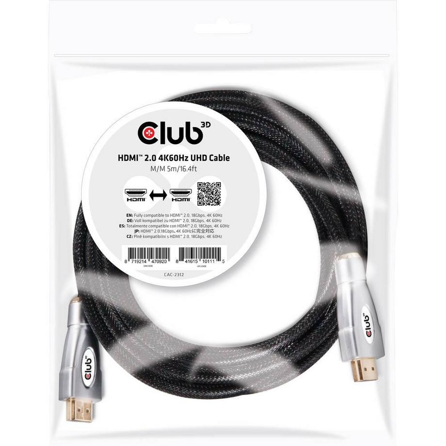 Club3D  Club 3D Premium High Speed HDMI 2 UHD 4K 60Hz Kabel 5 meter 