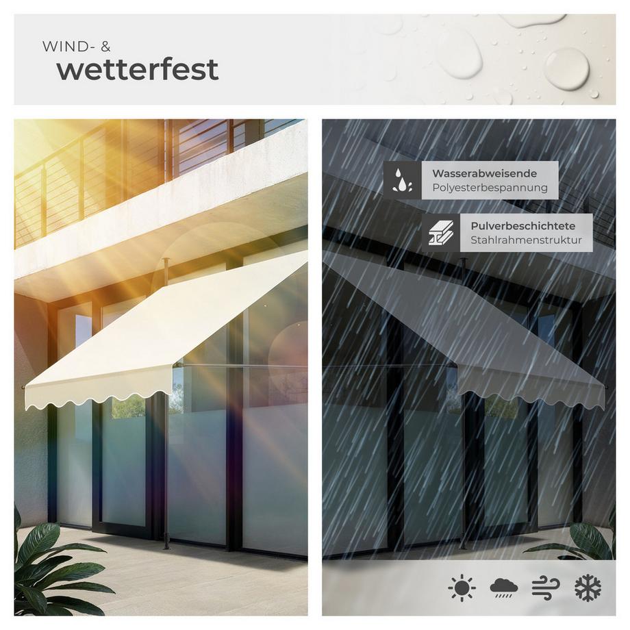 Tectake Tenda a morsetto  con manovella  