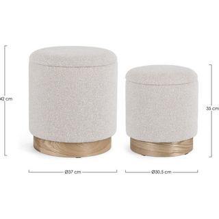 mutoni Pouf Zoya gris clair (lot de 2)  