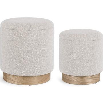 Pouf Zoya gris clair (lot de 2)