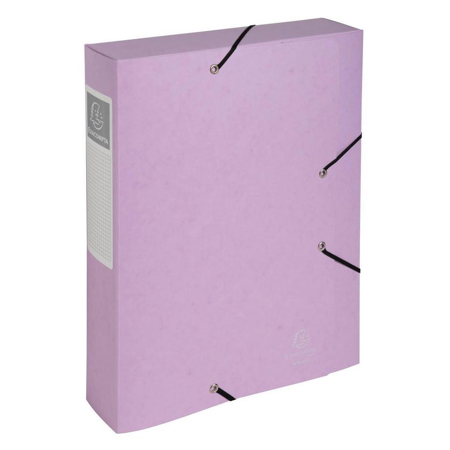 Exacompta Boite de classement Cartobox livrée à plat Dos 60mm carte lustrée Aquarel - A4 - x 10  