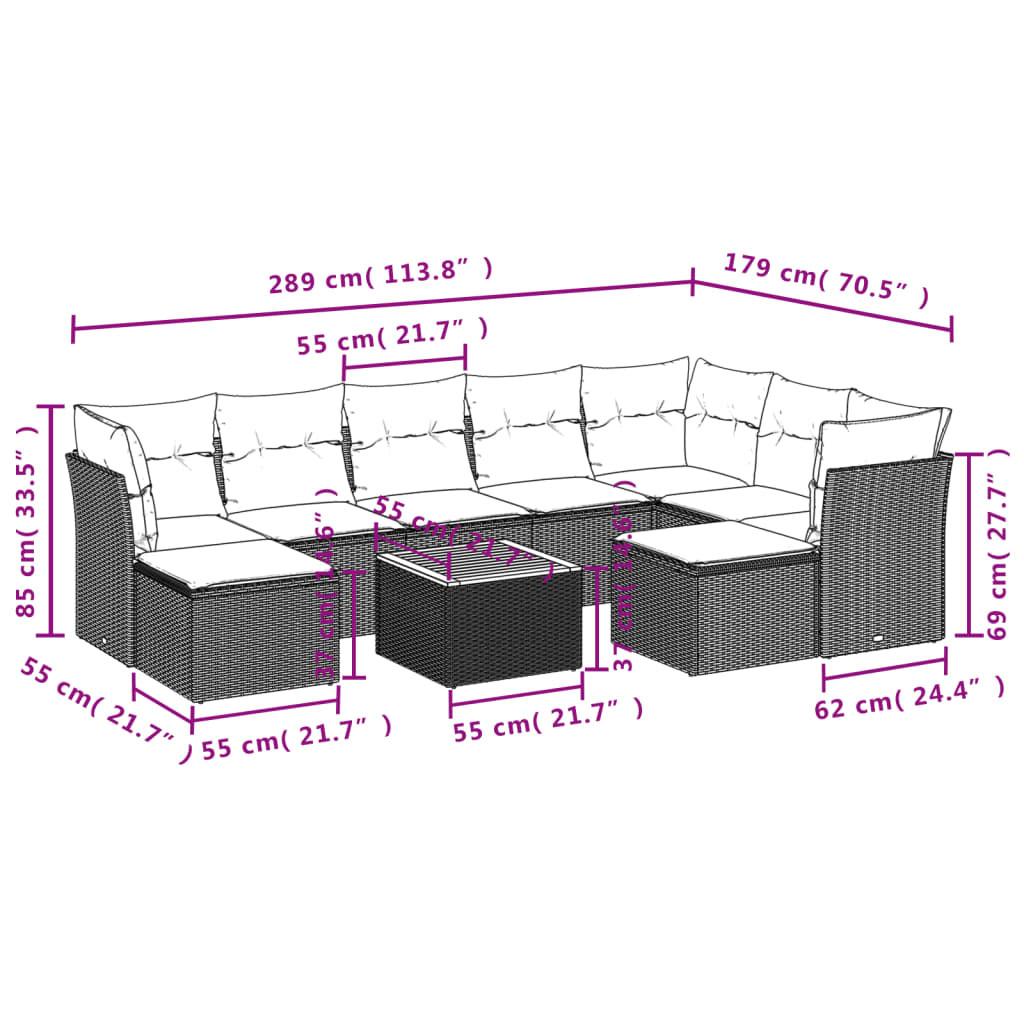 VidaXL Ensemble de canapés de jardin rotin synthétique  