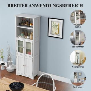 Northio Meuble de Salle de Bain Haut 163 cm Meuble de Rangement Autonome 60 x 30 x 163 cm Blanc  