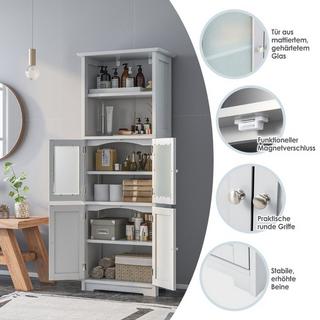 Northio Meuble de Salle de Bain Haut 163 cm Meuble de Rangement Autonome 60 x 30 x 163 cm Blanc  