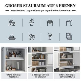 Northio Meuble de Salle de Bain Haut 163 cm Meuble de Rangement Autonome 60 x 30 x 163 cm Blanc  