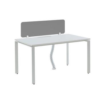 Bureau professionnel 1 personne - Blanc - L120 cm - Avec séparateur - DOWNTOWN