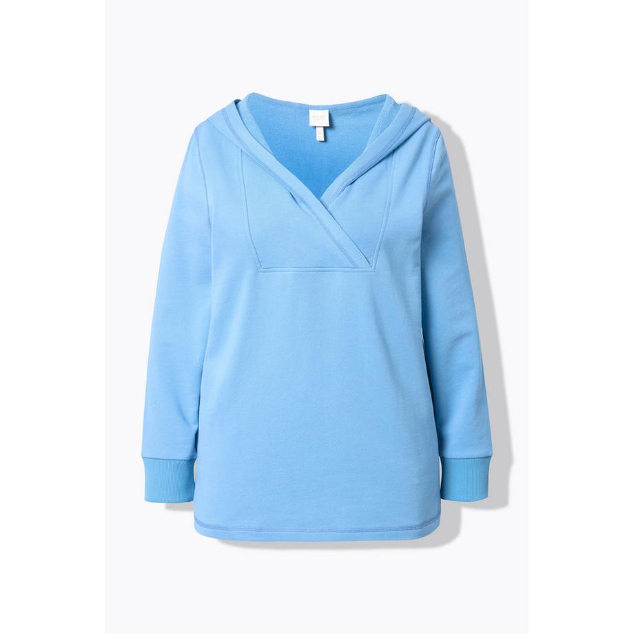 Ulla Popken Hoodie Schalkragen-Einsatz Langarm Biobaumwolle  