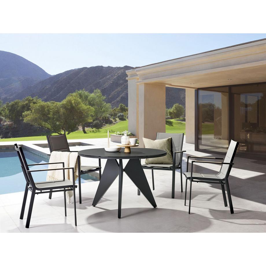 Beliani Salle à manger de jardin avec chaises en Aluminium Industriel OLMETTO/BUSSETO  