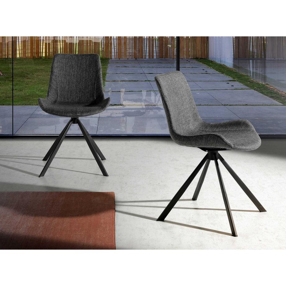 ANGEL CERDA Drehstuhl aus dunkelgrauem Stoff  