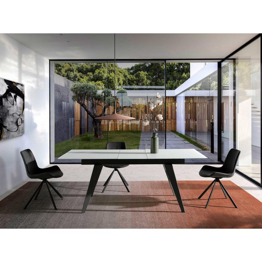 ANGEL CERDA Drehstuhl aus dunkelgrauem Stoff  