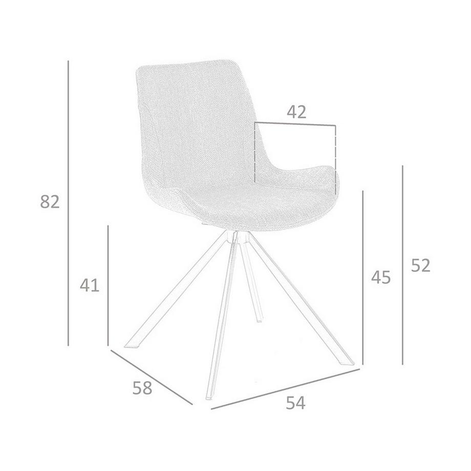 ANGEL CERDA Drehstuhl aus dunkelgrauem Stoff  
