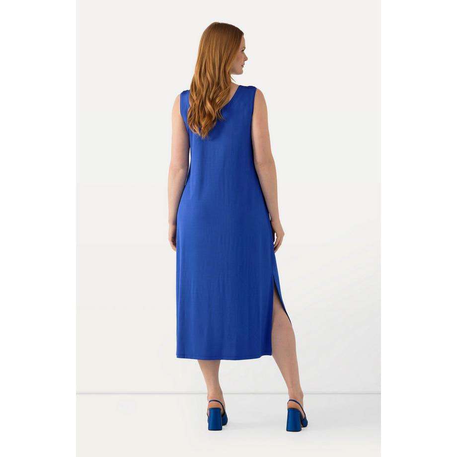 Ulla Popken Abito midi Slinky senza maniche scollo a V linea A  