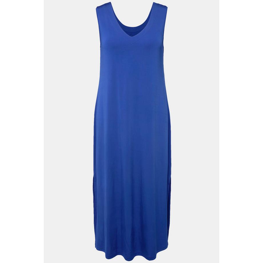 Ulla Popken Abito midi Slinky senza maniche scollo a V linea A  