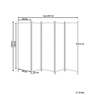 Beliani Divisorio per ambienti a 5 pannelli en Poliestere NARNI  