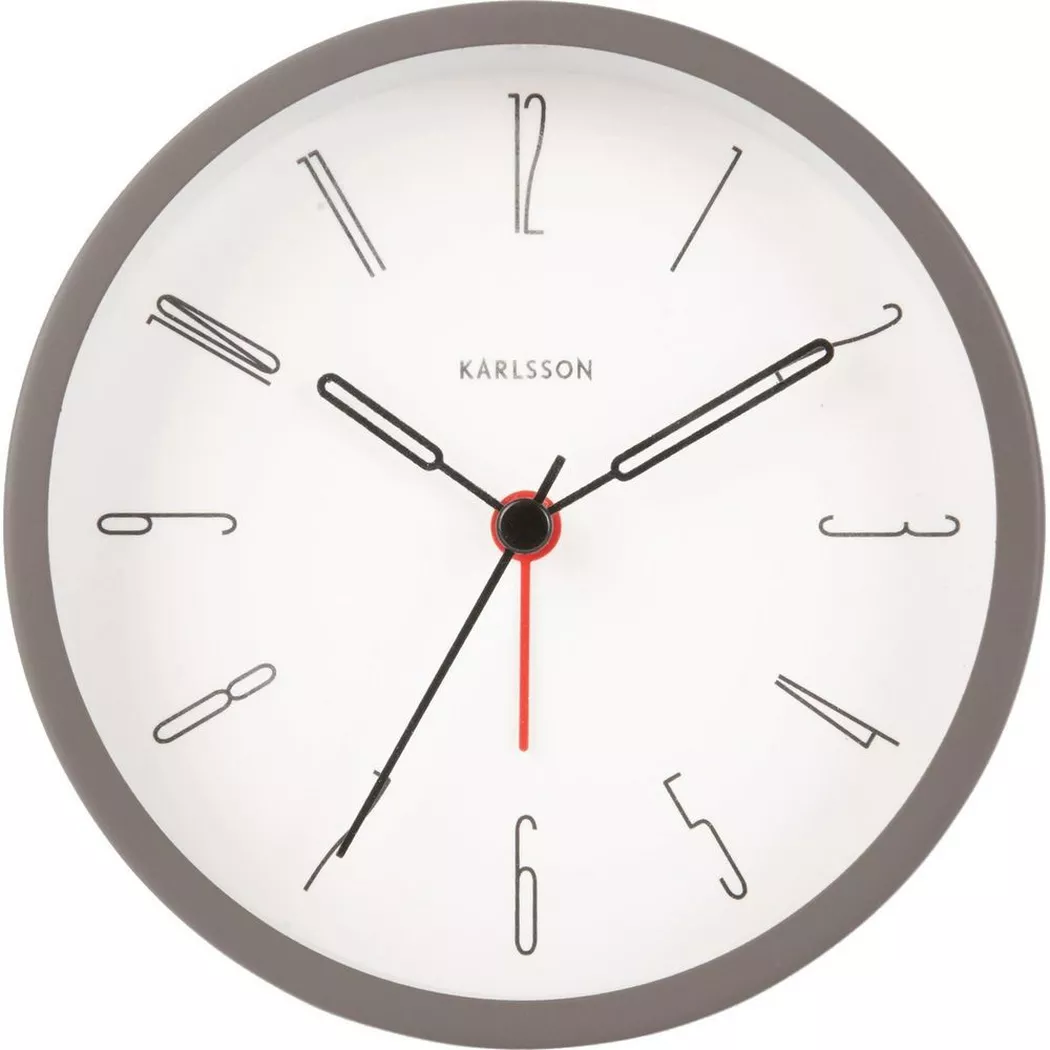 KARLSSON Réveil classique Belle Numbers 11 cm, Gris