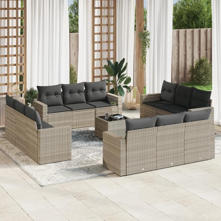 VidaXL Ensemble de canapés de jardin rotin synthétique  