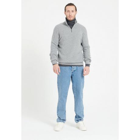 Studio Cashmere8  ZACH 2 Zip Funnel Neck Sweat Top - 100% Cashmere 