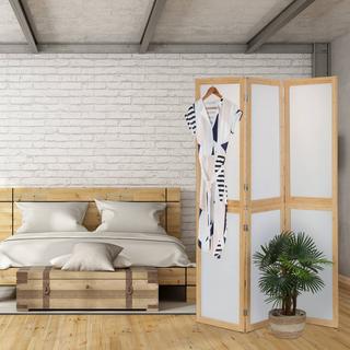 Northio 3-teiliger Paravent mit Bambusrahmen  