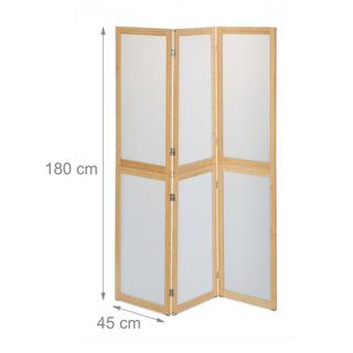 Northio 3-teiliger Paravent mit Bambusrahmen  