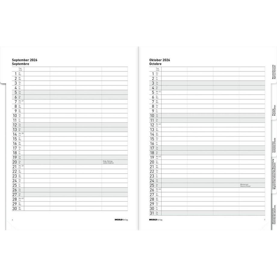INGOLD-BIWA Agenda Edition Hardcover 2026/27  