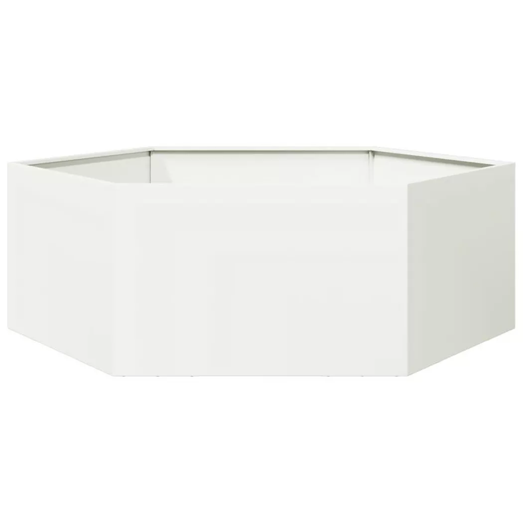 Jardinière blanc hexagone 138x120x45 cm acier - Vidaxl