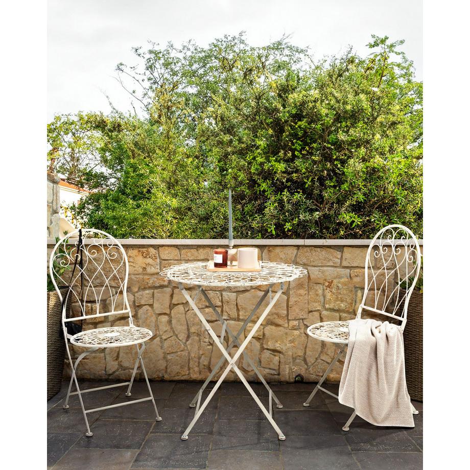 Beliani Gartenstuhl 2er Set aus Eisen  STIFFE  