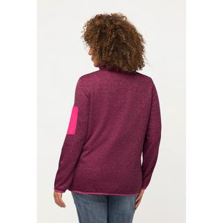 Ulla Popken  Strickfleece-Jacke, Stehkragen, Zipptaschen 