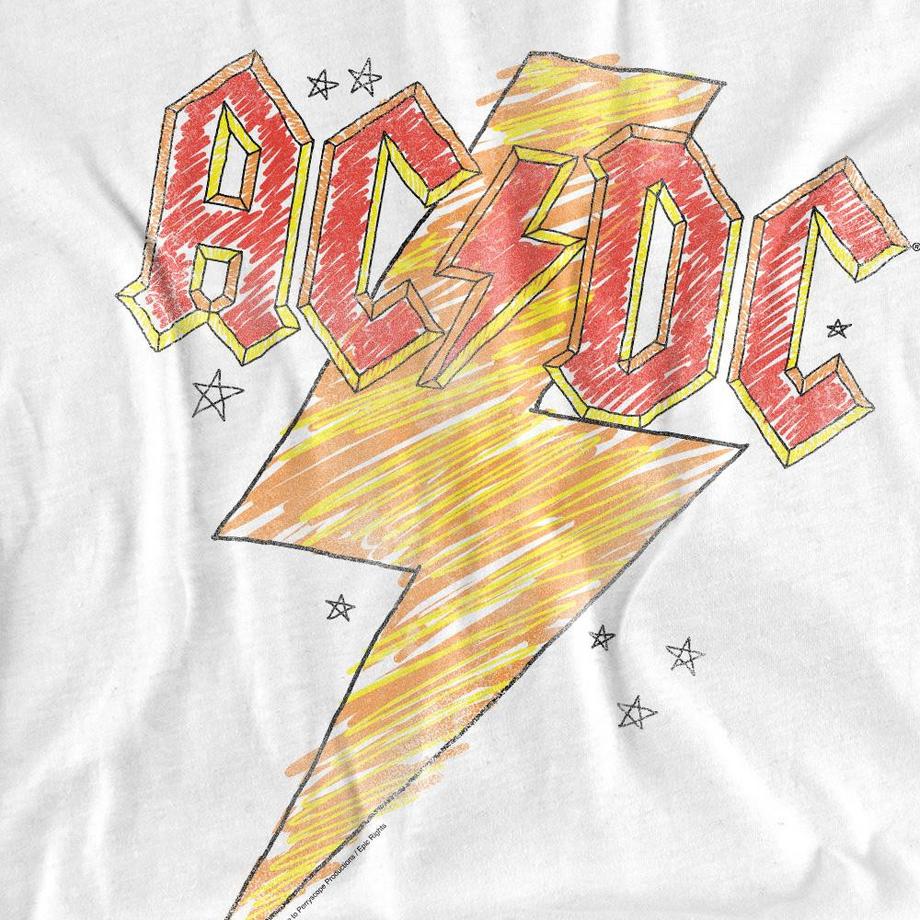 AC/DC Sketch Logo T-Shirt Maniche Lunghe  