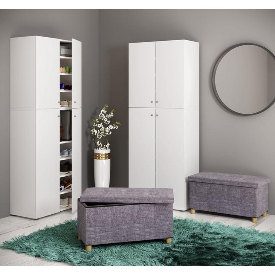 VCM  Stoff Sitztruhe Sitzbank Truhe Box Kiste Aufbewahrungsbox Ottomane Sizos L 