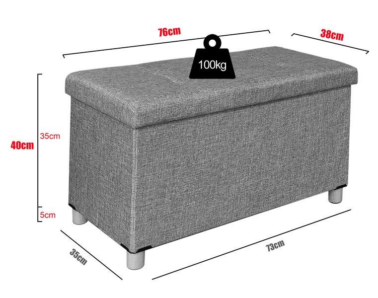 VCM  Stoff Sitztruhe Sitzbank Truhe Box Kiste Aufbewahrungsbox Ottomane Sizos L 