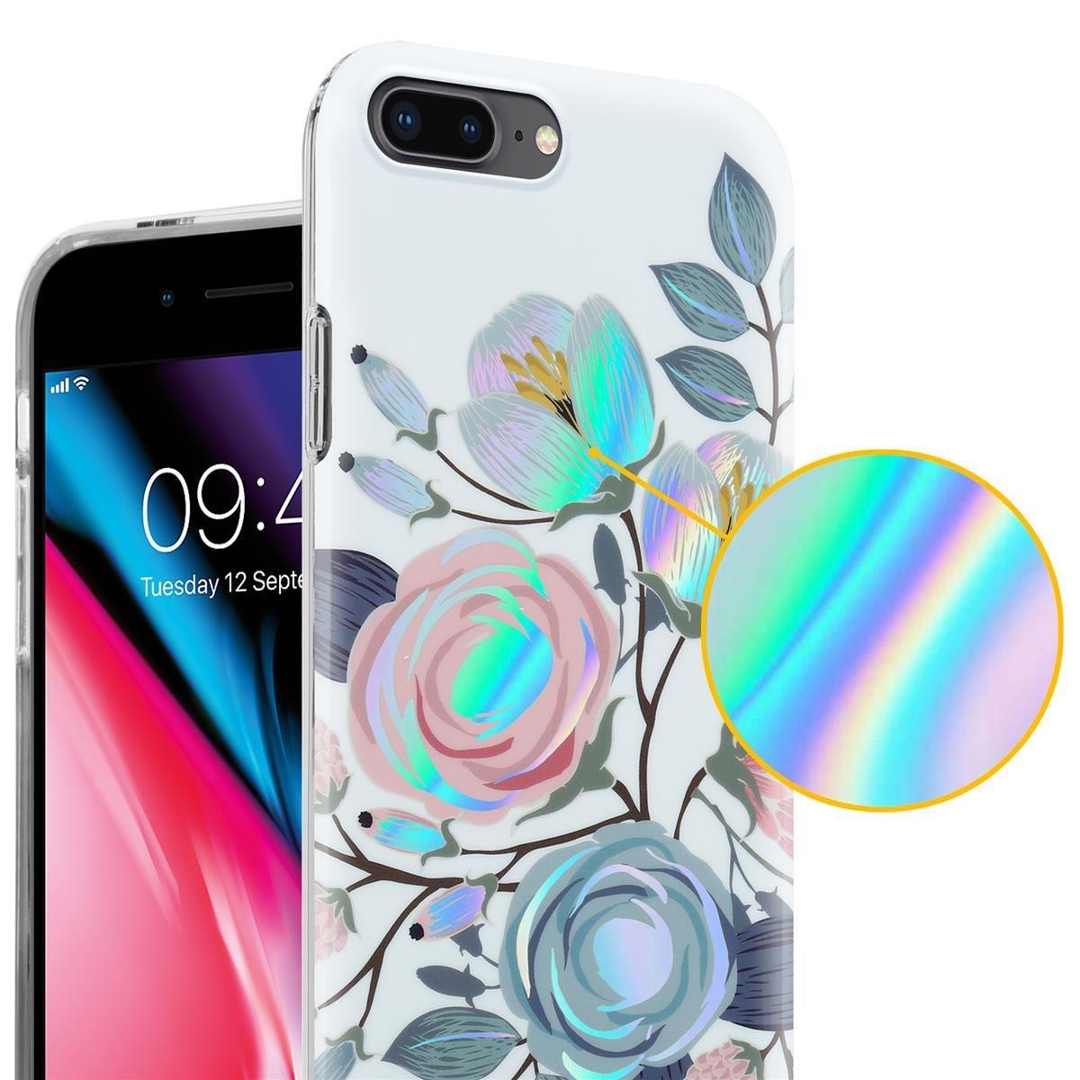 Cadorabo  Housse compatible avec Apple iPhone 7 PLUS / 7S PLUS / 8 PLUS - Coque de protection en silicone TPU avec motif floral 