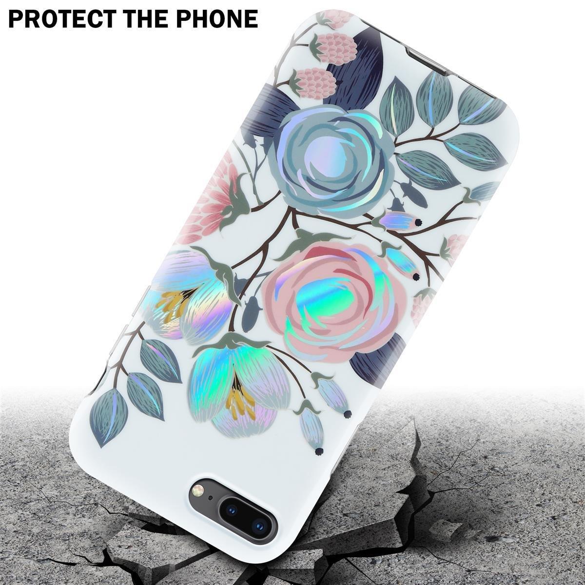 Cadorabo  Housse compatible avec Apple iPhone 7 PLUS / 7S PLUS / 8 PLUS - Coque de protection en silicone TPU avec motif floral 