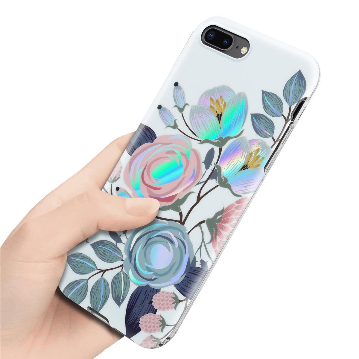 Cadorabo  Housse compatible avec Apple iPhone 7 PLUS / 7S PLUS / 8 PLUS - Coque de protection en silicone TPU avec motif floral 