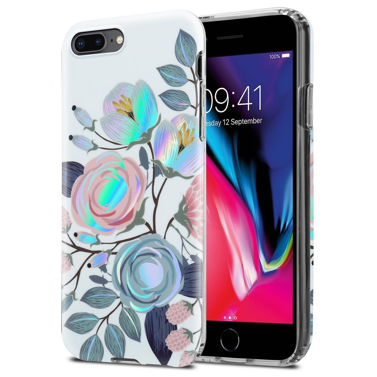 Cadorabo  Housse compatible avec Apple iPhone 7 PLUS / 7S PLUS / 8 PLUS - Coque de protection en silicone TPU avec motif floral 