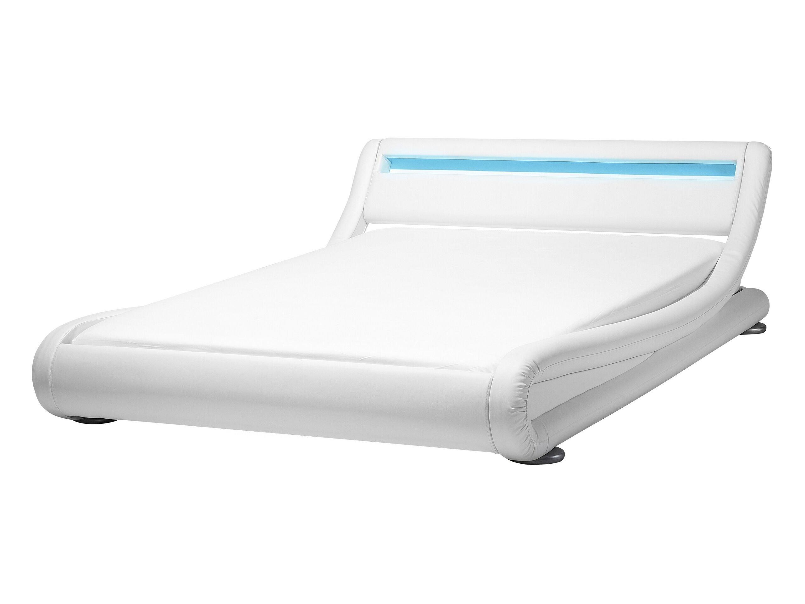 Beliani Letto con LED en Pelle sintetica Glamour AVIGNON  