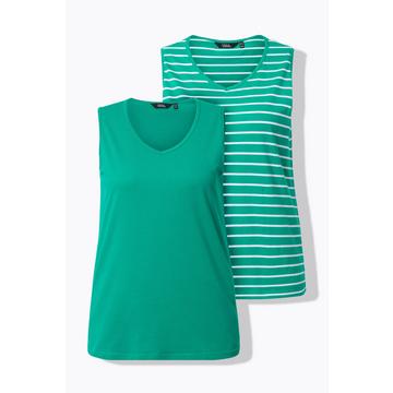 Top V, lot de 2, rayures, sans manches