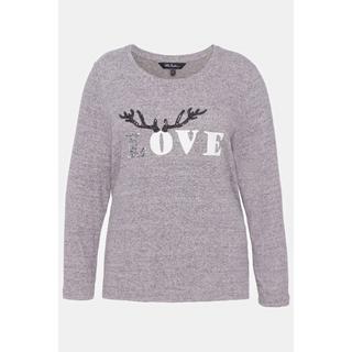 Ulla Popken  Sweat, motif LOVE, col rond, manches longues 