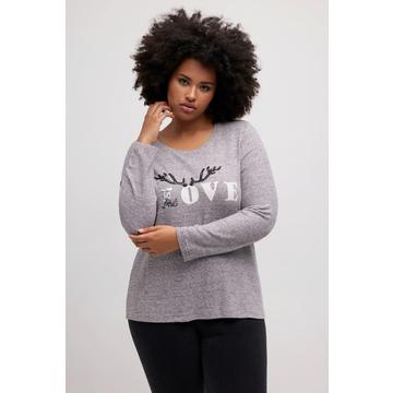 Sweat, motif LOVE, col rond, manches longues