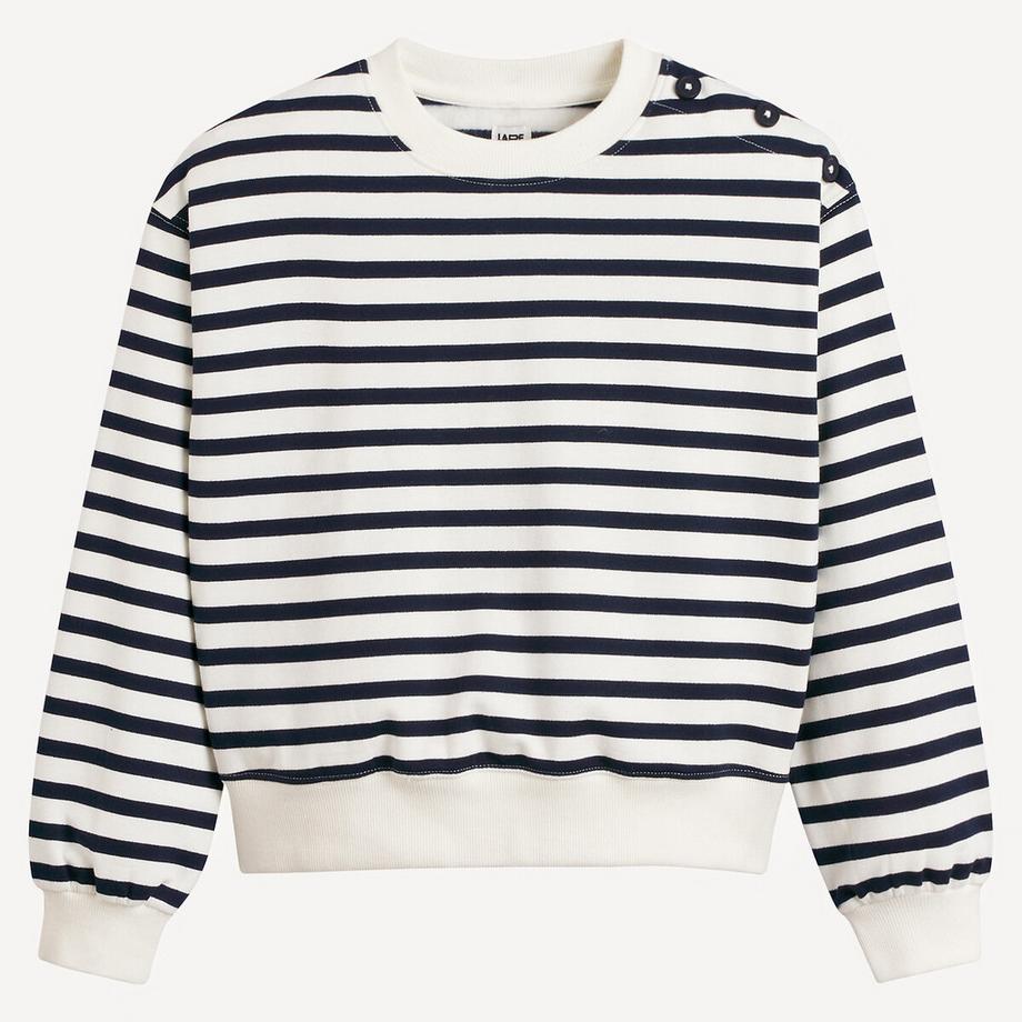 La Redoute Collections  Sweat col rond rayé en molleton 
