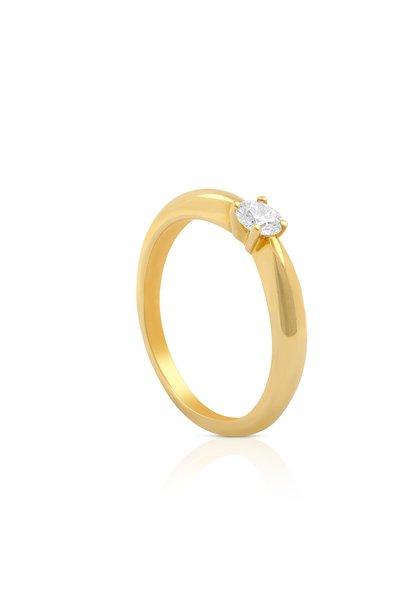 MUAU Schmuck  Bague Solitaire Diamant 0.25ct. or jaune 750 