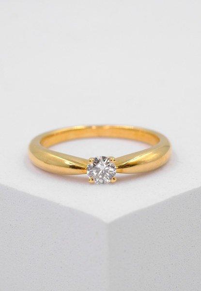 MUAU Schmuck  Bague Solitaire Diamant 0.25ct. or jaune 750 