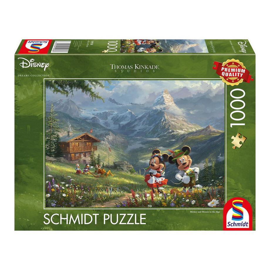 Schmidt  Puzzle Mickey Mouse & Minnie in den Alpen (1000Teile) 