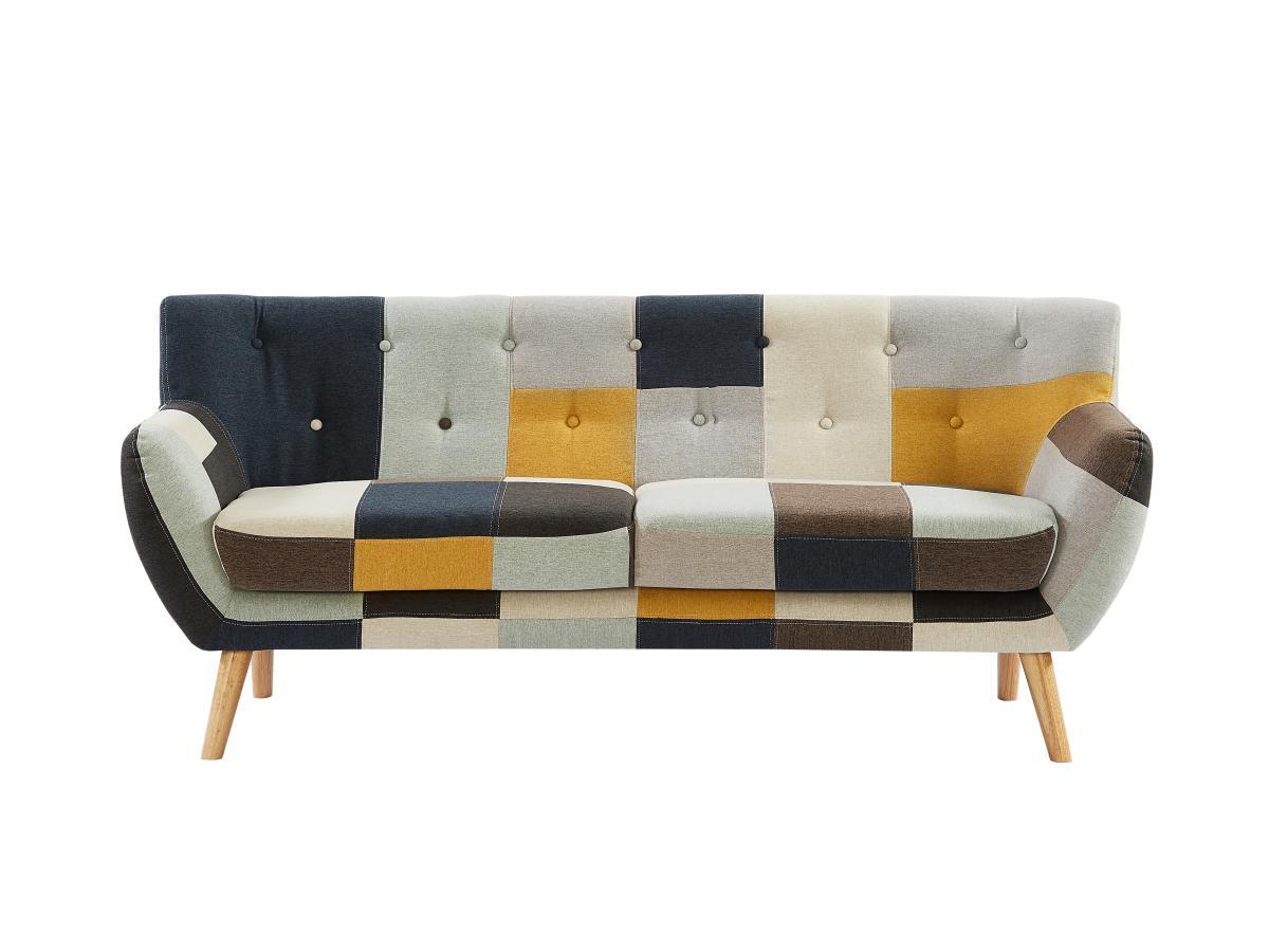 Vente-unique Sofa 3-Sitzer - Patchwork - Mehrfarbig - SERTI II  