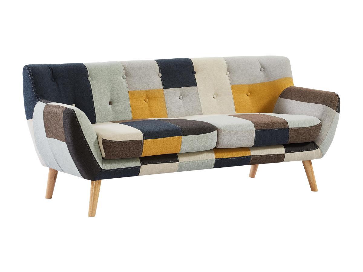 Vente-unique Sofa 3-Sitzer - Patchwork - Mehrfarbig - SERTI II  