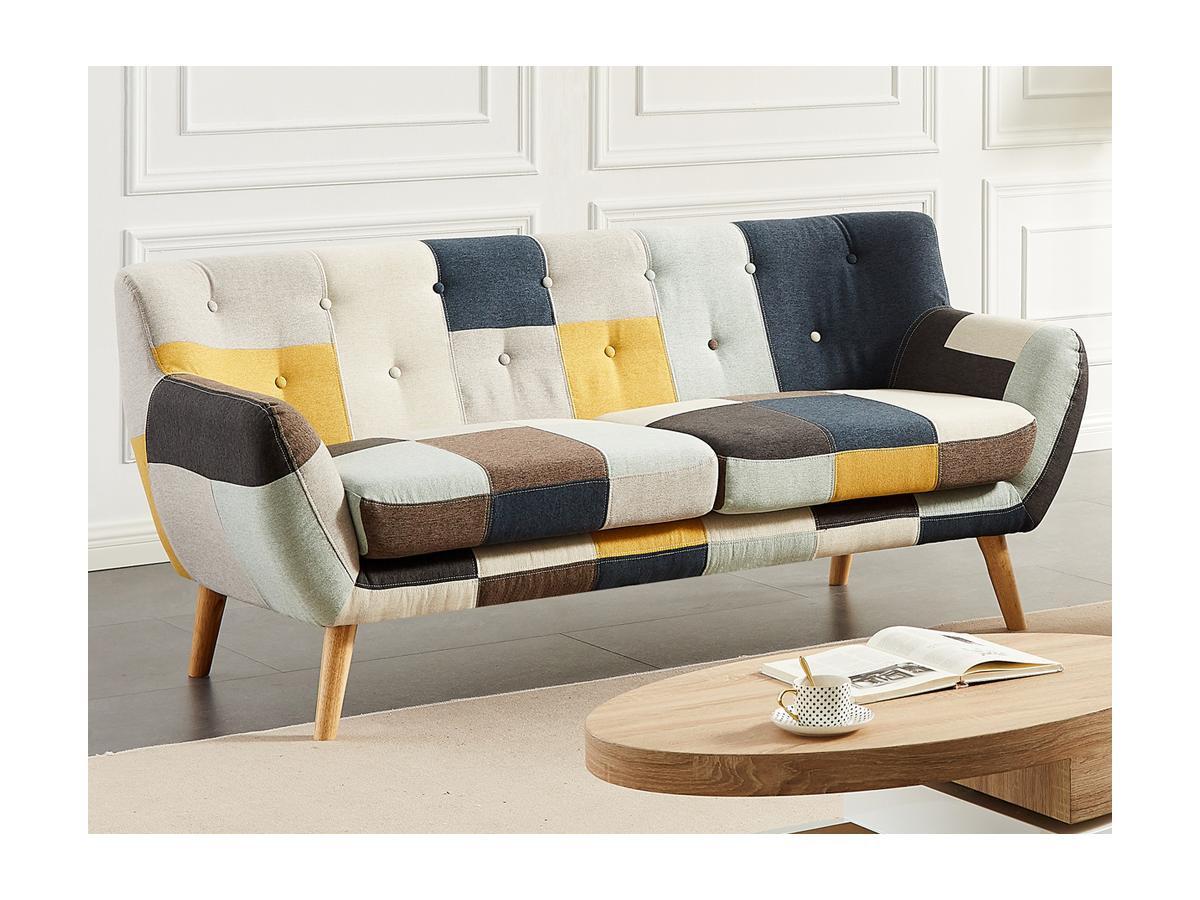 Vente-unique Sofa 3-Sitzer - Patchwork - Mehrfarbig - SERTI II  