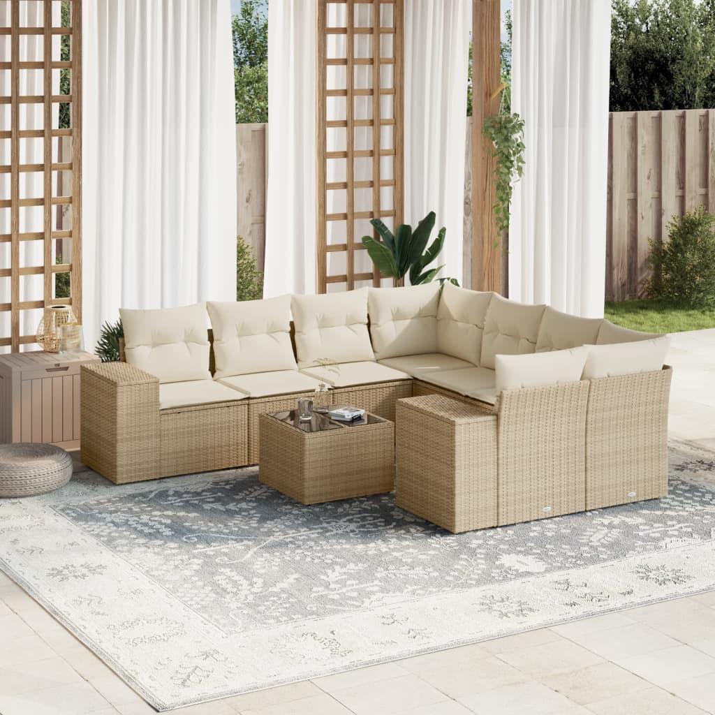 VidaXL set divano da giardino Polirattan  